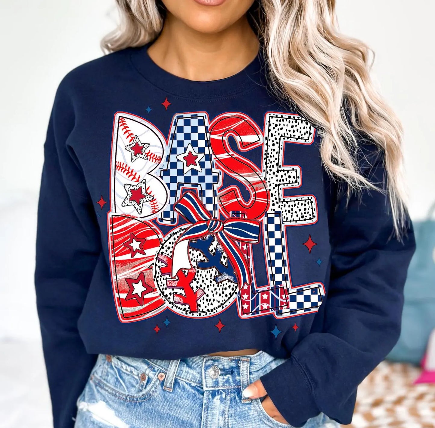 BASEBALL- Red, White, Blue