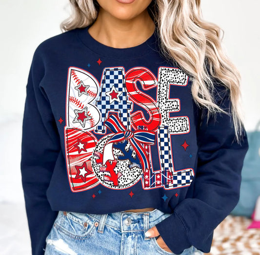 BASEBALL- Red, White, Blue